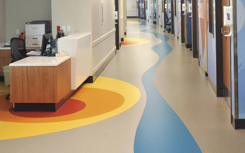 森纳橡胶地板让拼花造型变得简单